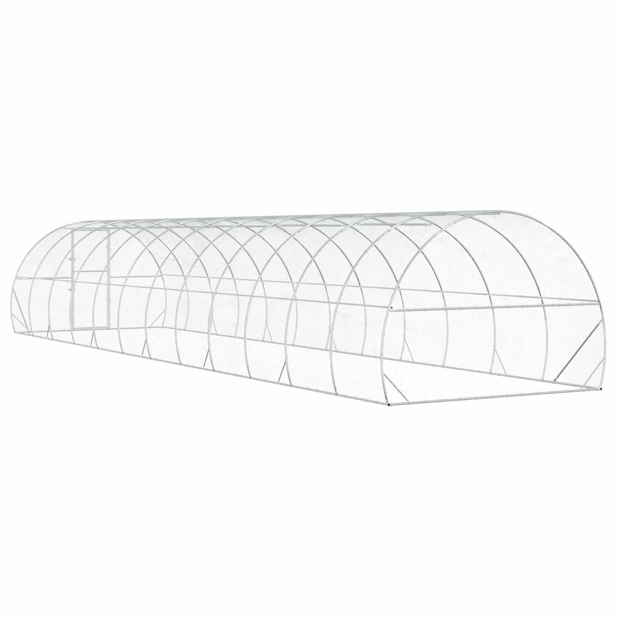 vidaXL Kurnik srebrny 1200 x 300 x 200 cm Stal ocynkowana