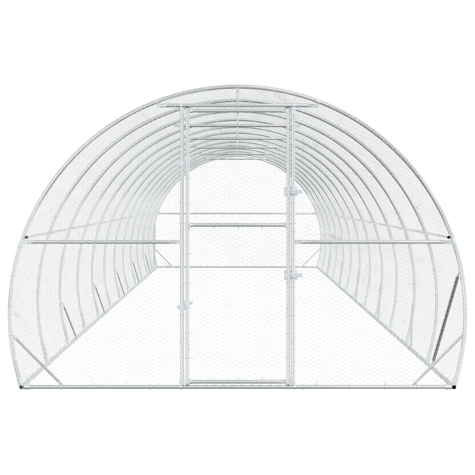 vidaXL Kurnik srebrny 1200 x 300 x 200 cm Stal ocynkowana