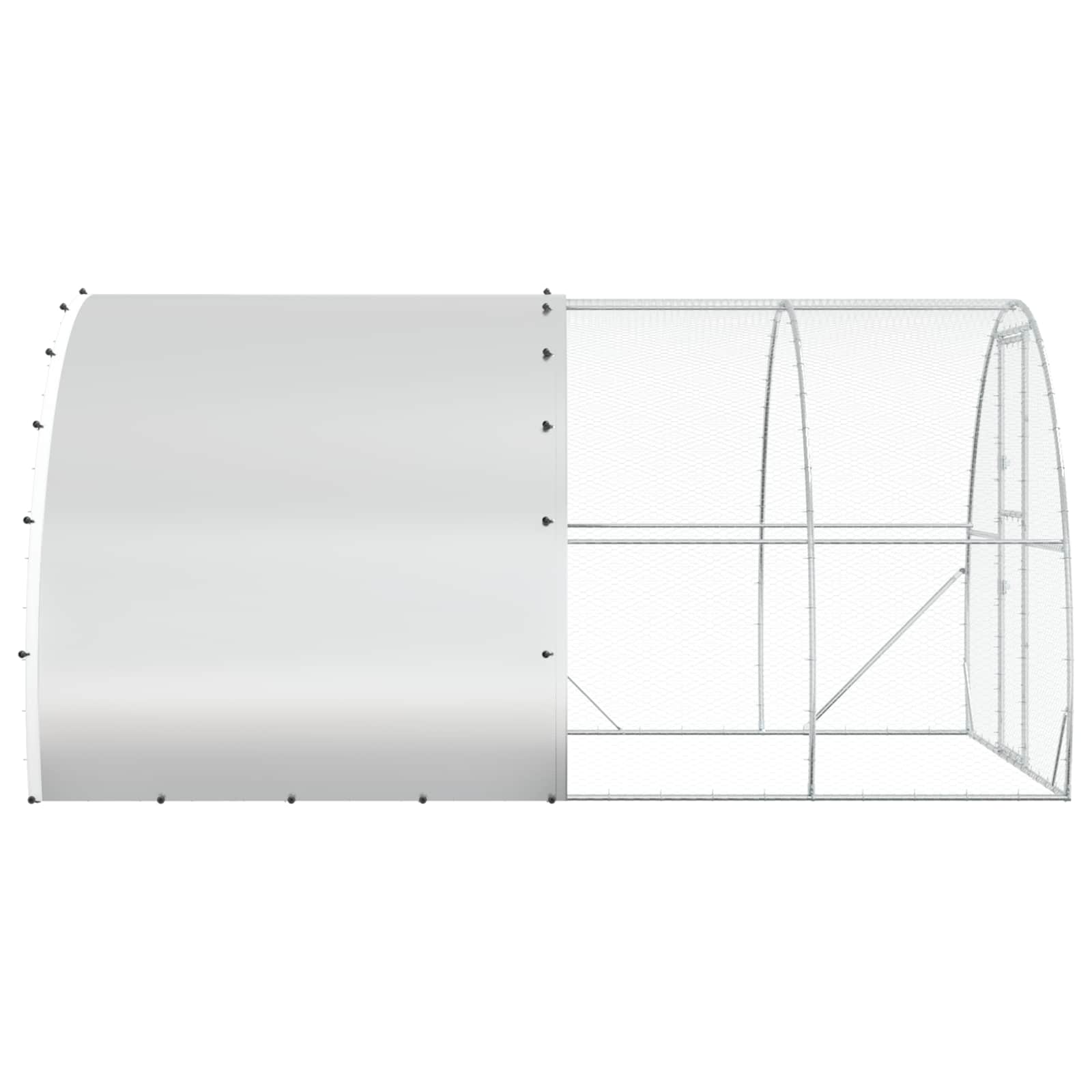 vidaXL Kurnik srebrny 400 x 300 x 200 cm Stal ocynkowana