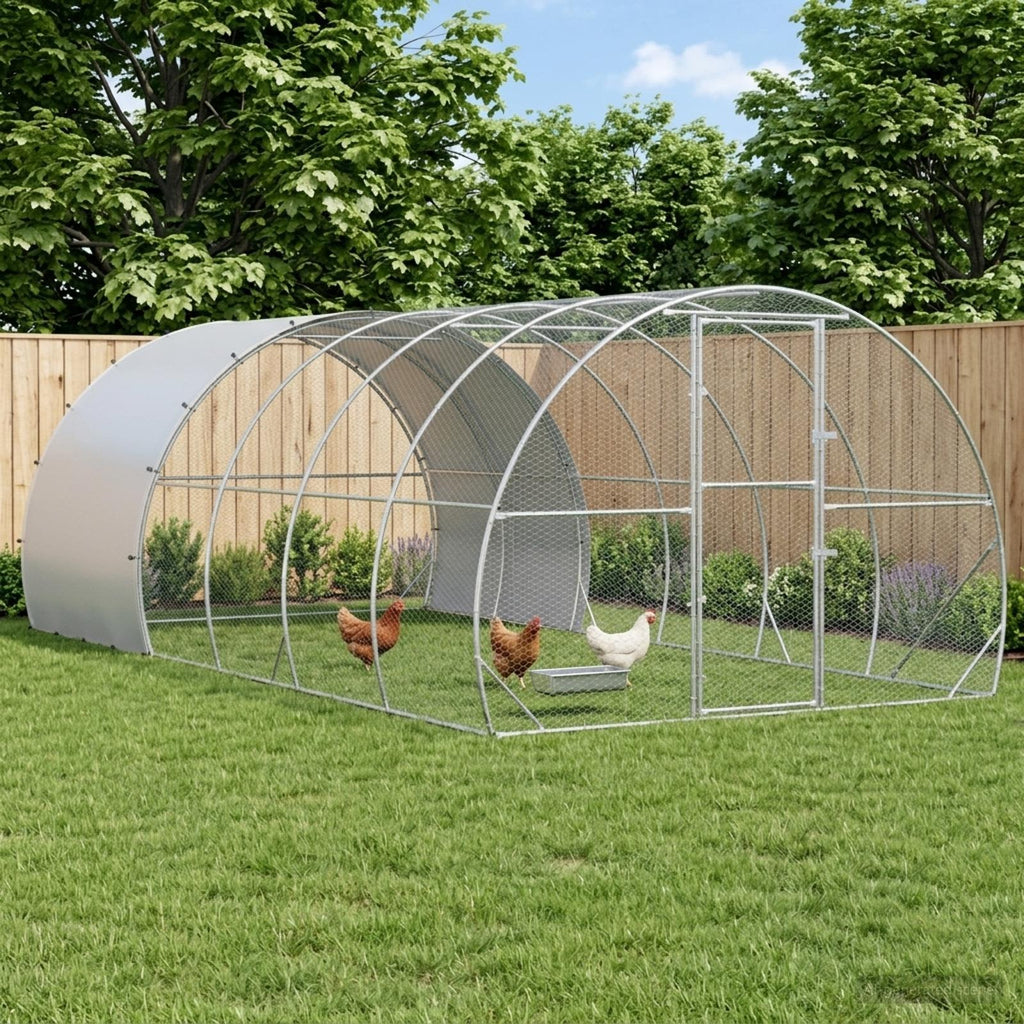 vidaXL Kurnik srebrny 600 x 300 x 200 cm Stal ocynkowana