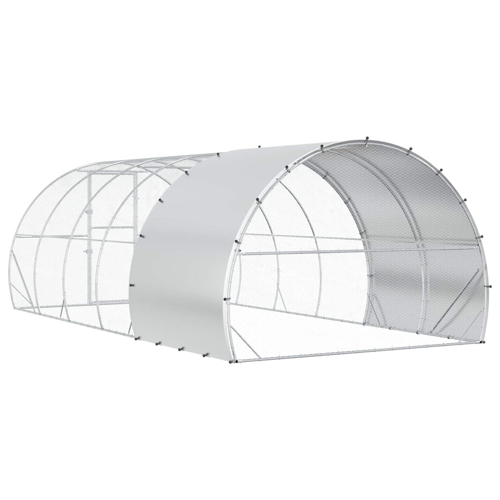 vidaXL Kurnik srebrny 600 x 300 x 200 cm Stal ocynkowana