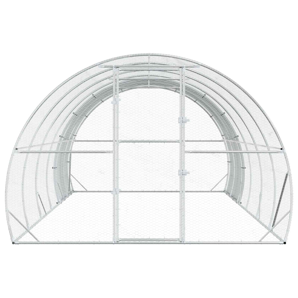 vidaXL Kurnik srebrny 600 x 300 x 200 cm Stal ocynkowana