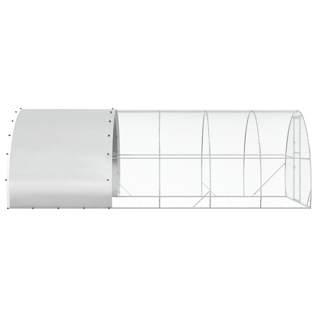 vidaXL Kurnik srebrny 600 x 300 x 200 cm Stal ocynkowana