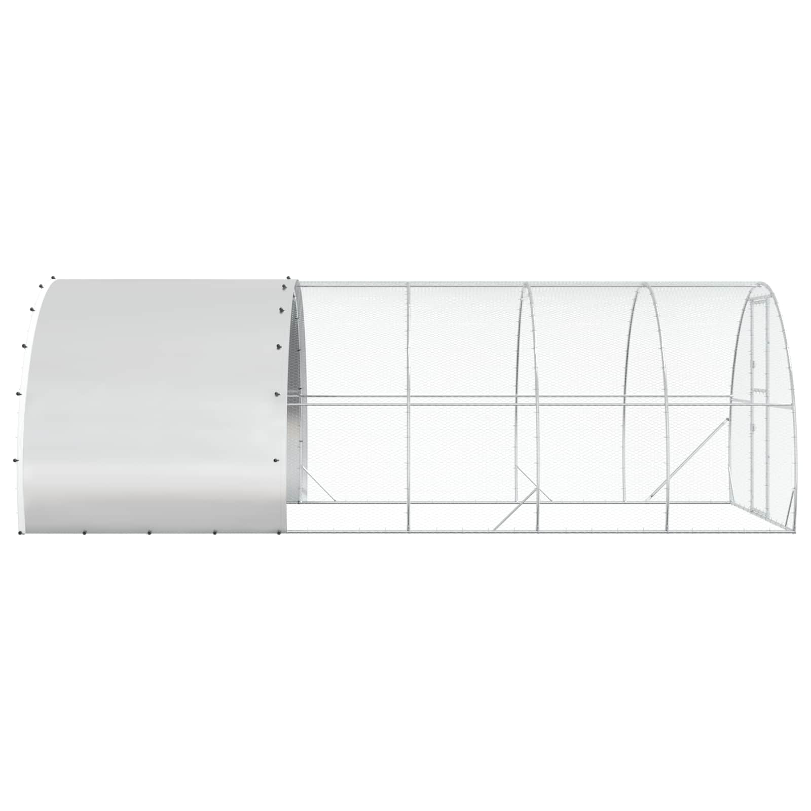 vidaXL Kurnik srebrny 600 x 300 x 200 cm Stal ocynkowana