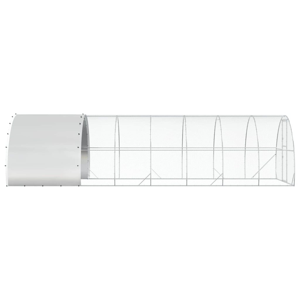 vidaXL Kurnik srebrny 800 x 300 x 200 cm Stal ocynkowana