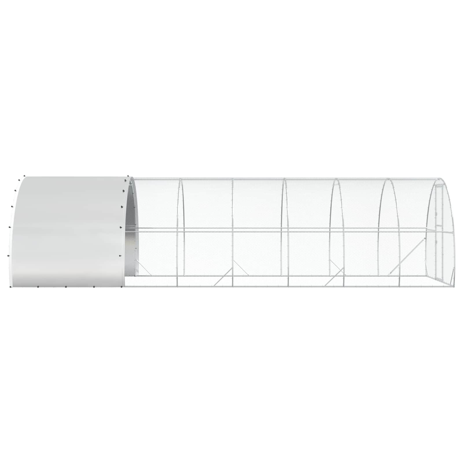vidaXL Kurnik srebrny 800 x 300 x 200 cm Stal ocynkowana