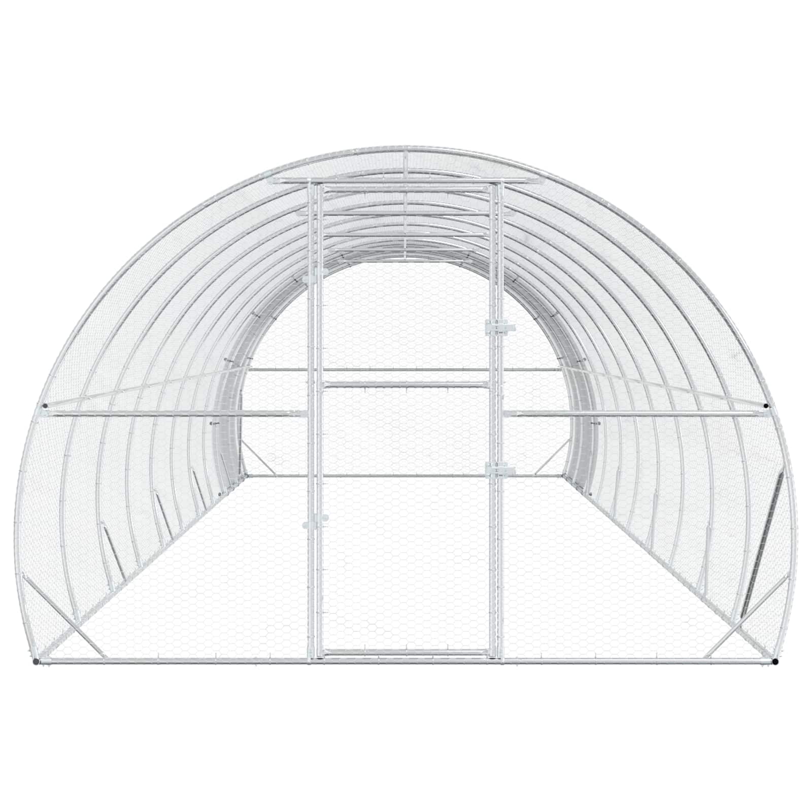 vidaXL Kurnik srebrny 1000 x 300 x 200 cm Stal ocynkowana