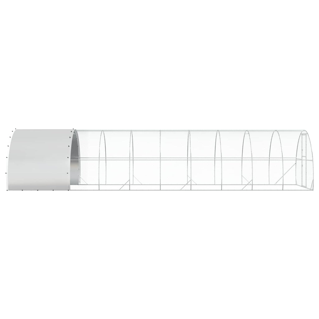vidaXL Kurnik srebrny 1000 x 300 x 200 cm Stal ocynkowana