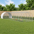 vidaXL Kurnik srebrny 1200 x 300 x 200 cm Stal ocynkowana