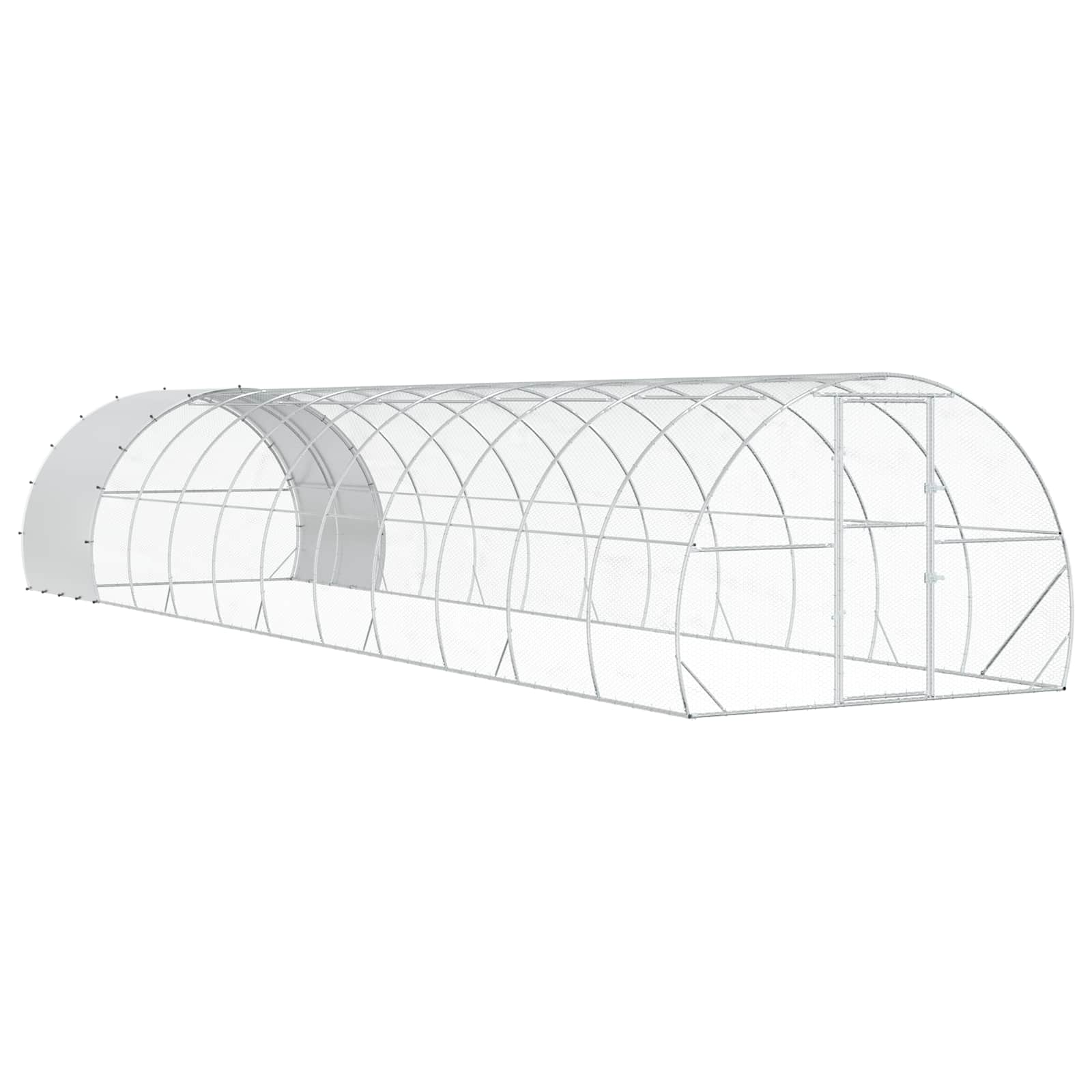 vidaXL Kurnik srebrny 1200 x 300 x 200 cm Stal ocynkowana