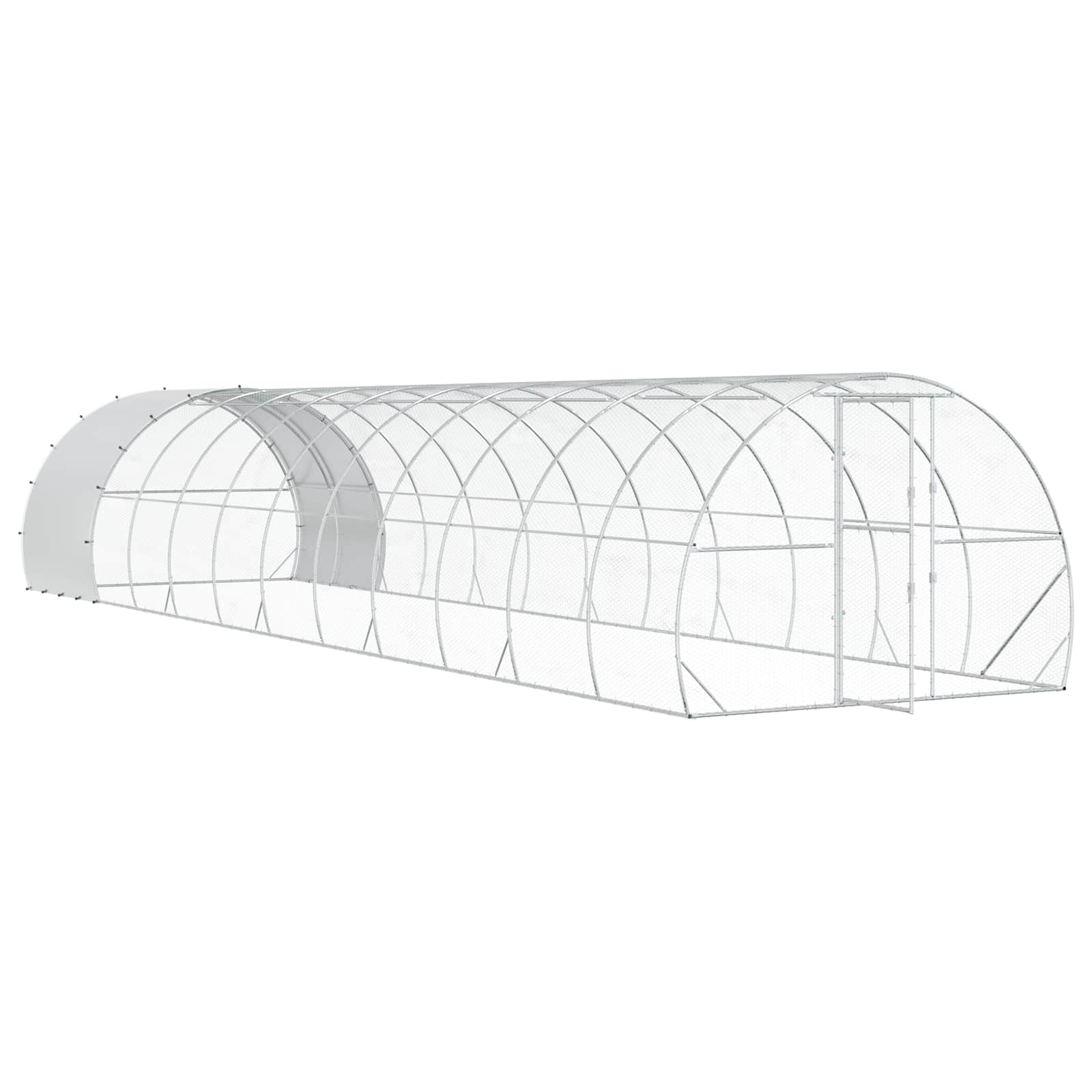 vidaXL Kurnik srebrny 1200 x 300 x 200 cm Stal ocynkowana
