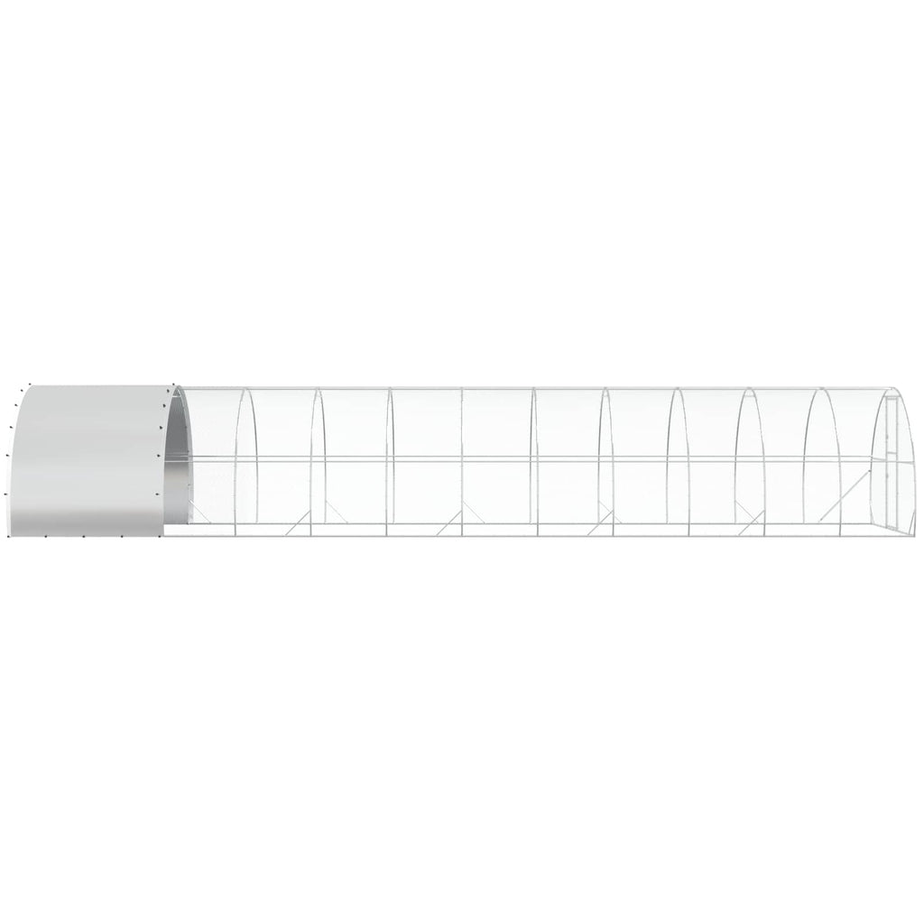 vidaXL Kurnik srebrny 1200 x 300 x 200 cm Stal ocynkowana