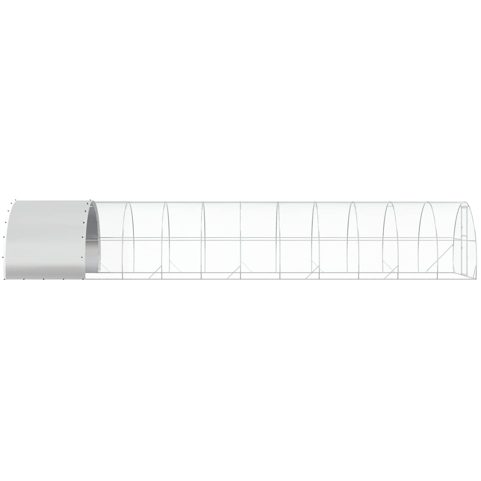 vidaXL Kurnik srebrny 1200 x 300 x 200 cm Stal ocynkowana