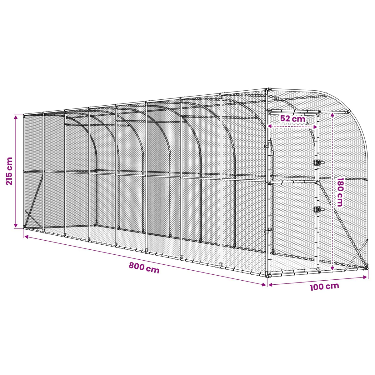 vidaXL Kurnik przy ścianie srebrny 600 x 150 x 215 cm Stal ocynkowana