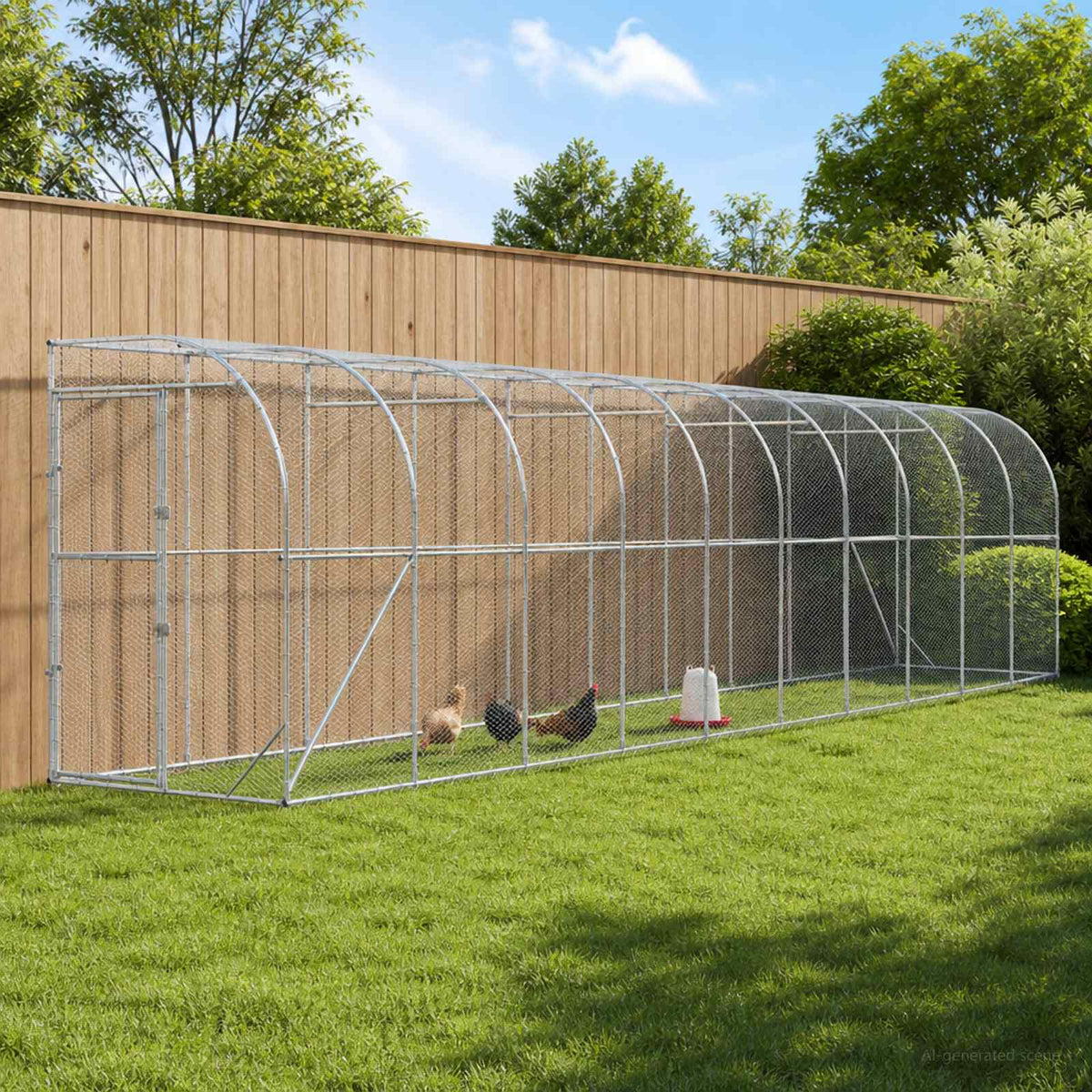 vidaXL Kurnik przy ścianie srebrny 600 x 150 x 215 cm Stal ocynkowana