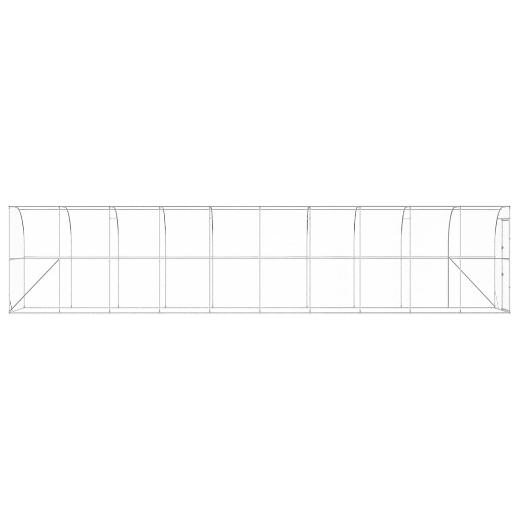vidaXL Kurnik przy ścianie srebrny 600 x 150 x 215 cm Stal ocynkowana