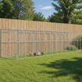 vidaXL Kurnik przy ścianie srebrny 600 x 150 x 215 cm Stal ocynkowana