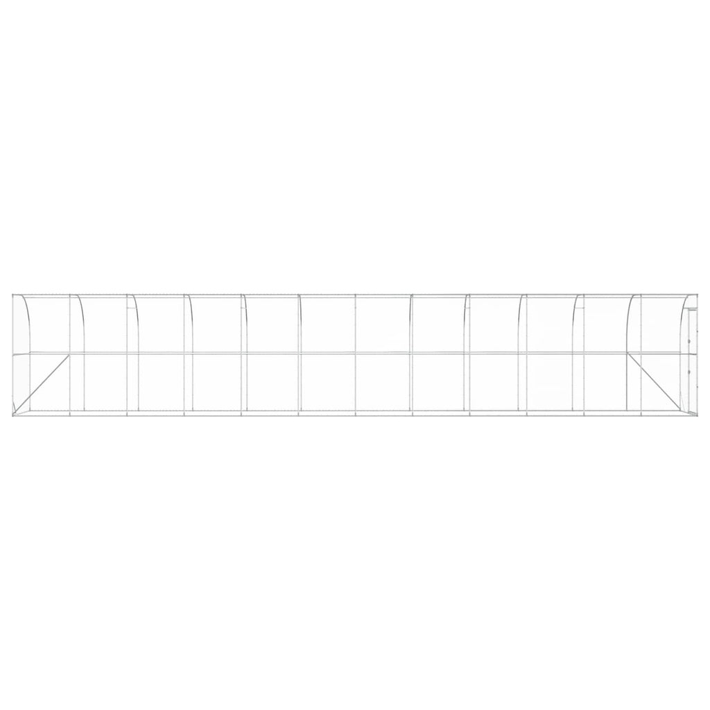vidaXL Kurnik przy ścianie srebrny 600 x 150 x 215 cm Stal ocynkowana