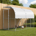 vidaXL Kurnik przy ścianie srebrny 600 x 150 x 215 cm Stal ocynkowana