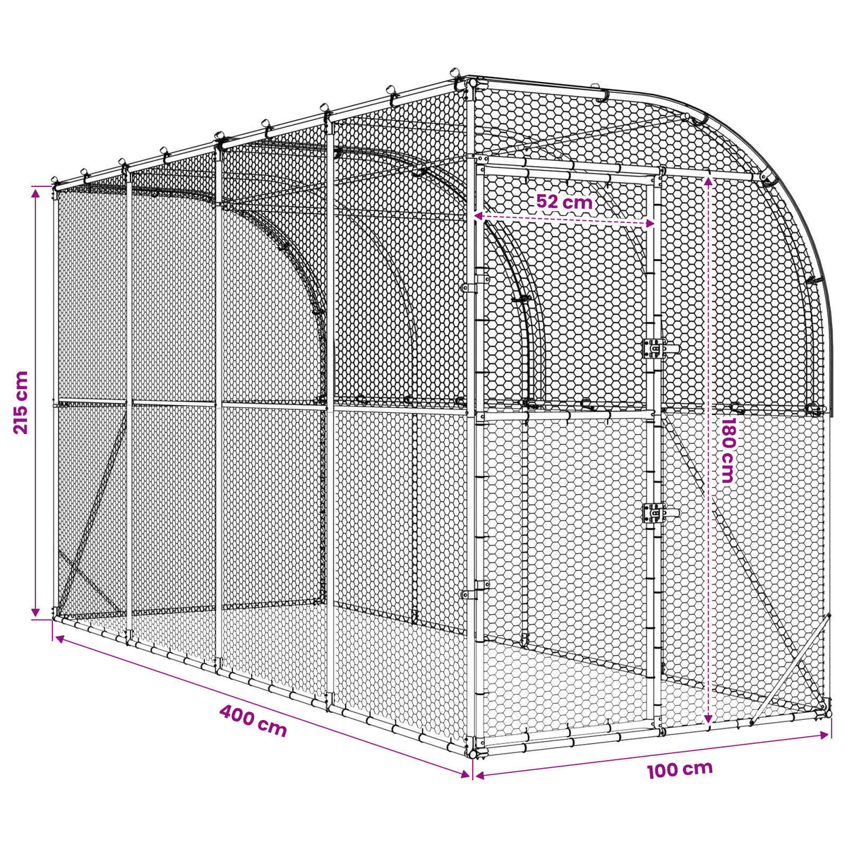 vidaXL Kurnik przy ścianie srebrny 600 x 150 x 215 cm Stal ocynkowana