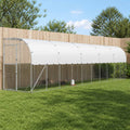 vidaXL Kurnik przy ścianie srebrny 600 x 150 x 215 cm Stal ocynkowana
