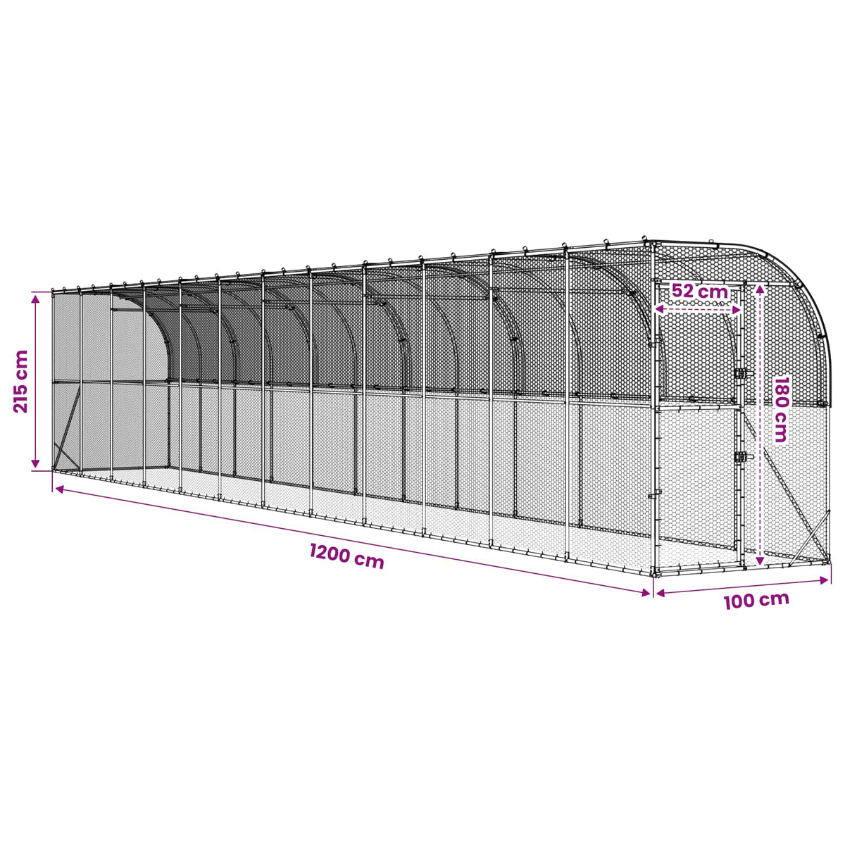 vidaXL Kurnik przy ścianie srebrny 600 x 150 x 215 cm Stal ocynkowana