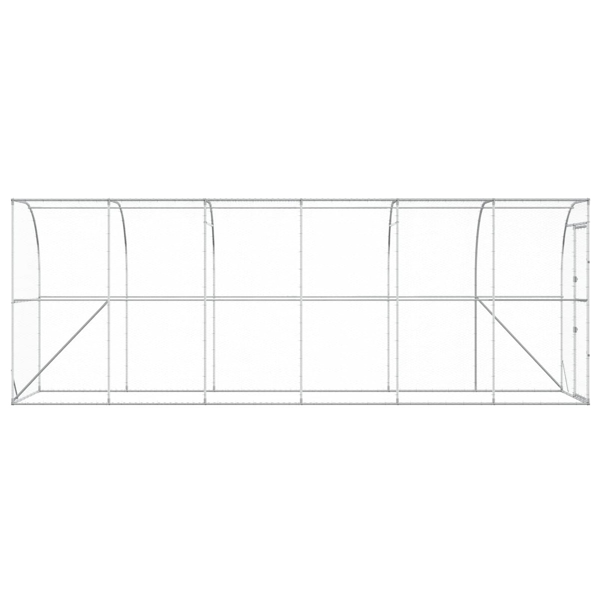 vidaXL Kurnik przy ścianie srebrny 600 x 150 x 215 cm Stal ocynkowana