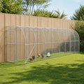 vidaXL Kurnik przy ścianie srebrny 600 x 150 x 215 cm Stal ocynkowana
