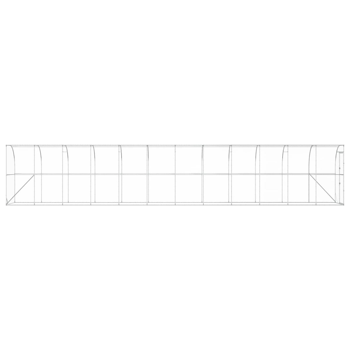 vidaXL Kurnik przy ścianie srebrny 600 x 150 x 215 cm Stal ocynkowana