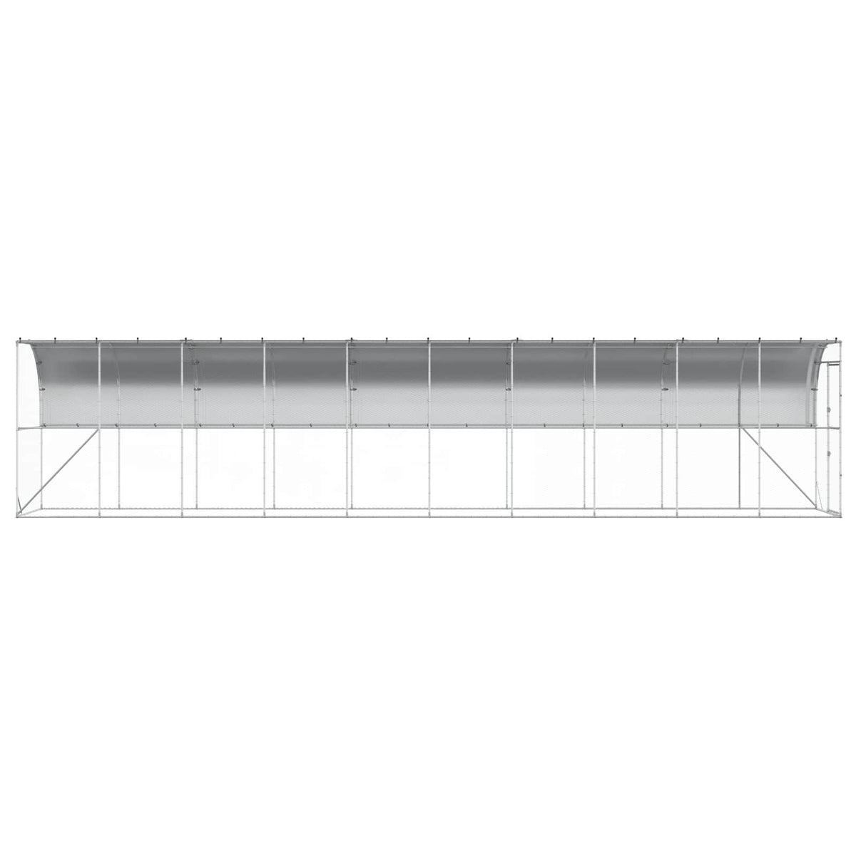 vidaXL Kurnik przy ścianie srebrny 600 x 150 x 215 cm Stal ocynkowana