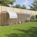 vidaXL Kurnik przy ścianie srebrny 1200 x 150 x 215 cm Stal ocynkowana