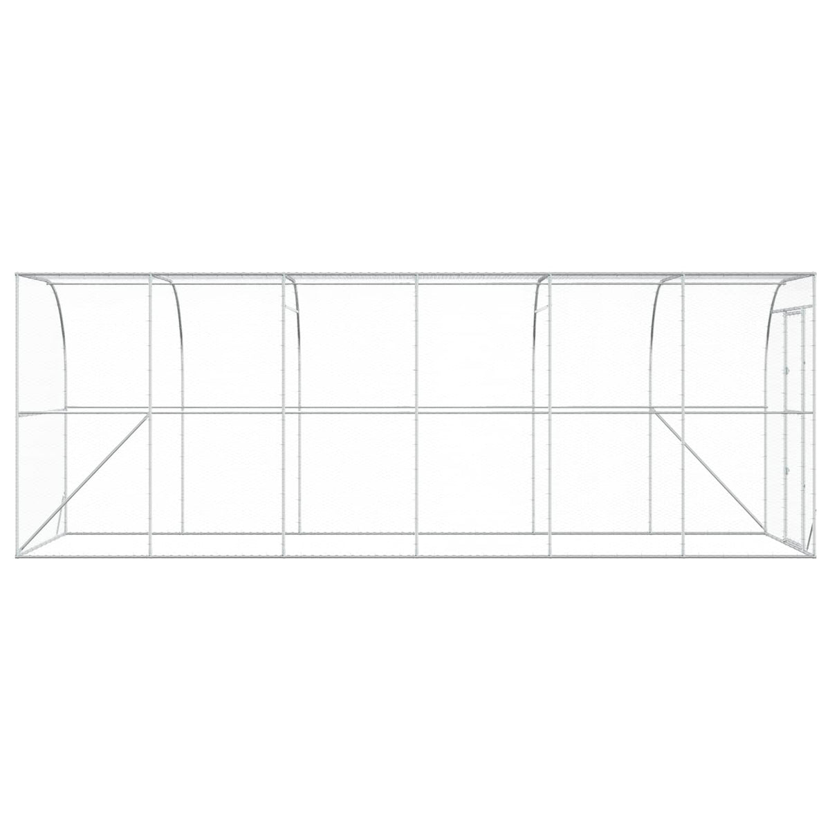 vidaXL Kurnik przy ścianie srebrny 600 x 150 x 215 cm Stal ocynkowana