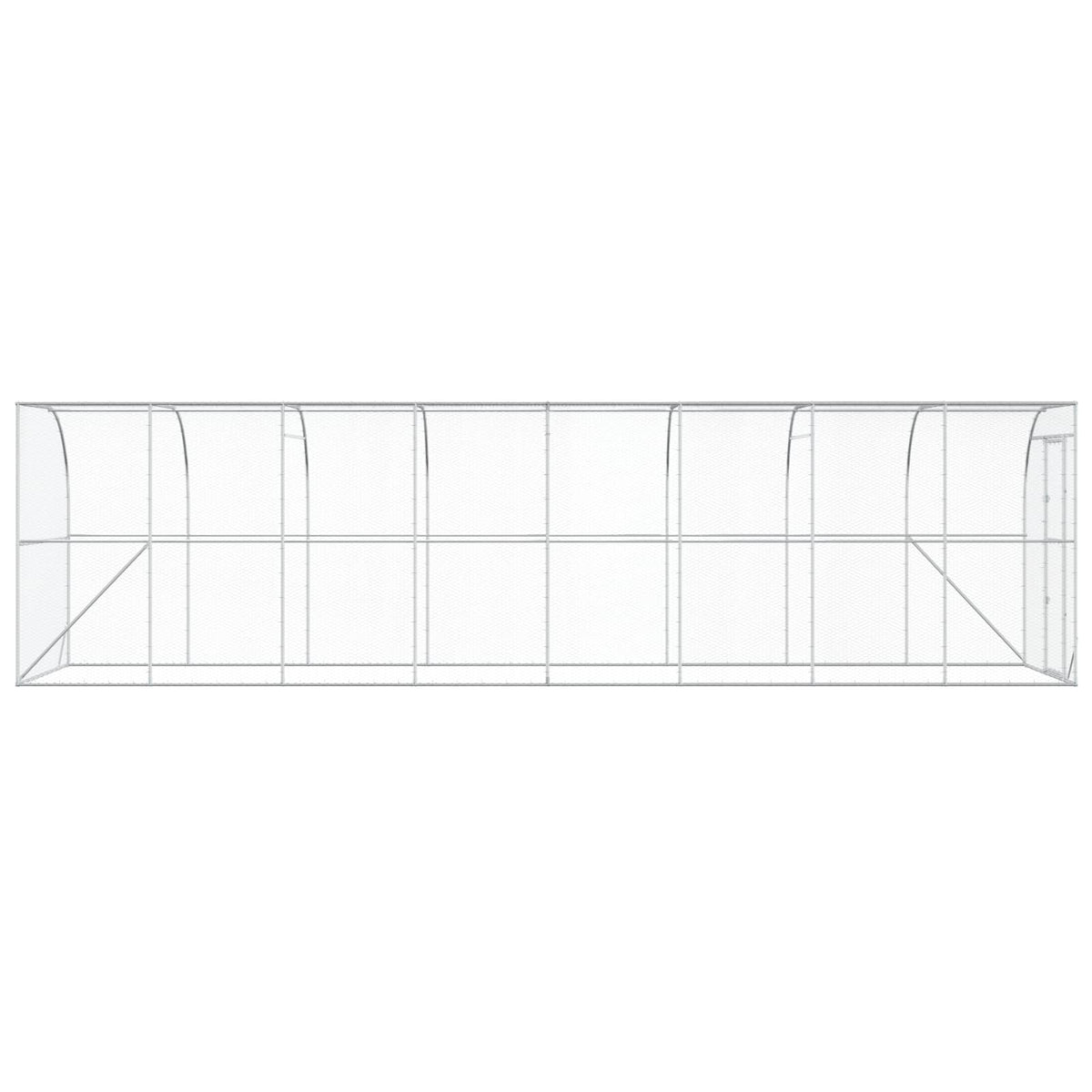 vidaXL Kurnik przy ścianie srebrny 600 x 150 x 215 cm Stal ocynkowana