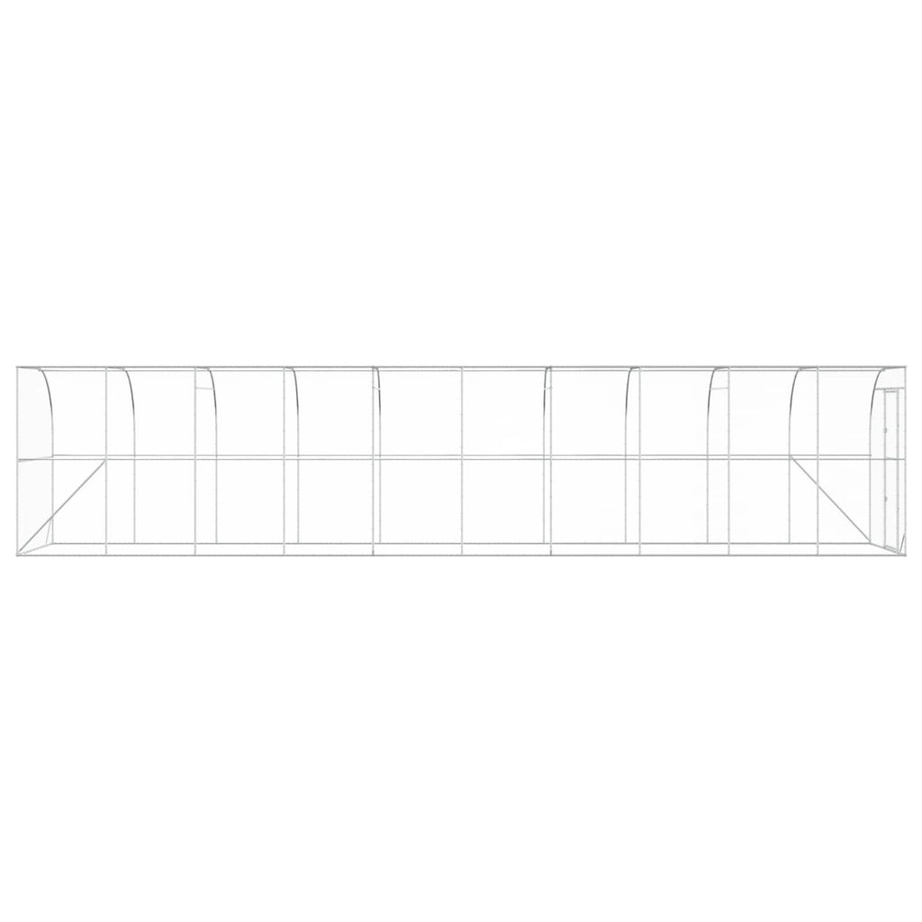 vidaXL Kurnik przy ścianie srebrny 600 x 150 x 215 cm Stal ocynkowana