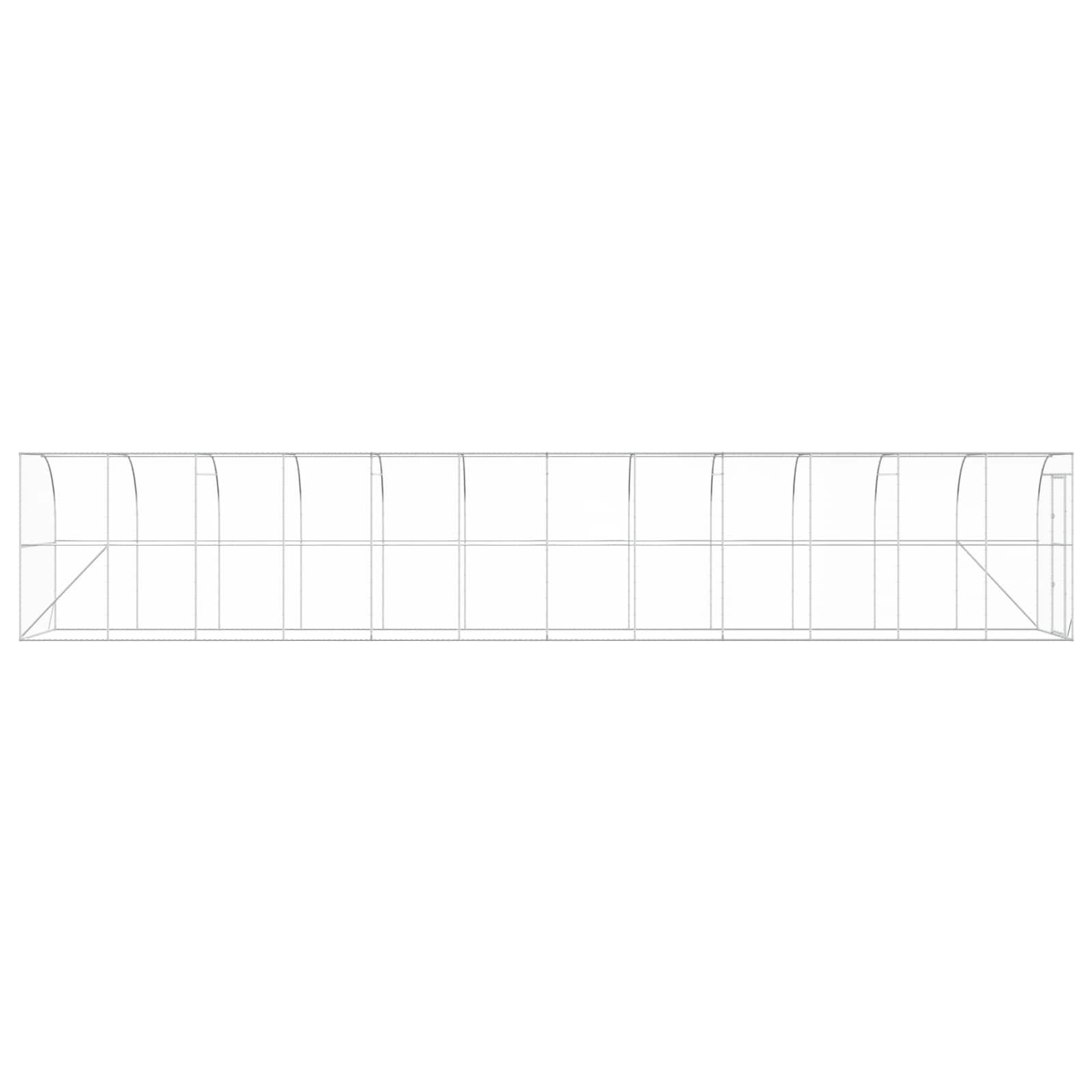 vidaXL Kurnik przy ścianie srebrny 600 x 150 x 215 cm Stal ocynkowana