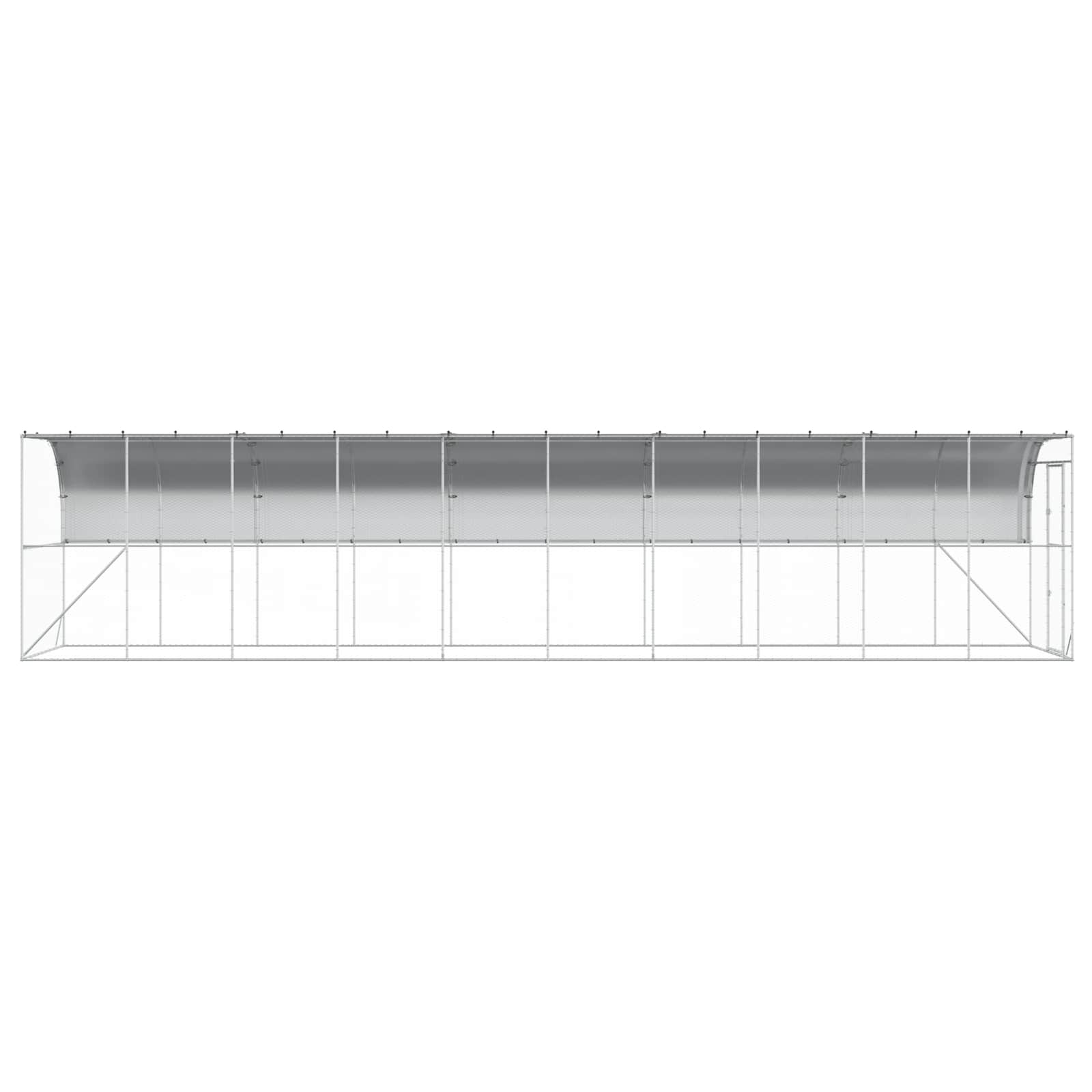 vidaXL Kurnik przy ścianie srebrny 600 x 150 x 215 cm Stal ocynkowana