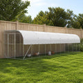 vidaXL Kurnik przy ścianie srebrny 600 x 150 x 215 cm Stal ocynkowana