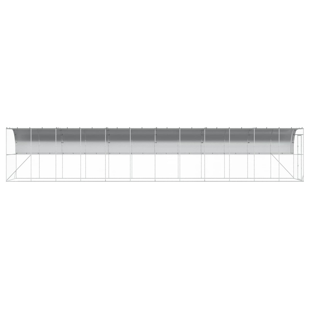 vidaXL Kurnik przy ścianie srebrny 600 x 150 x 215 cm Stal ocynkowana