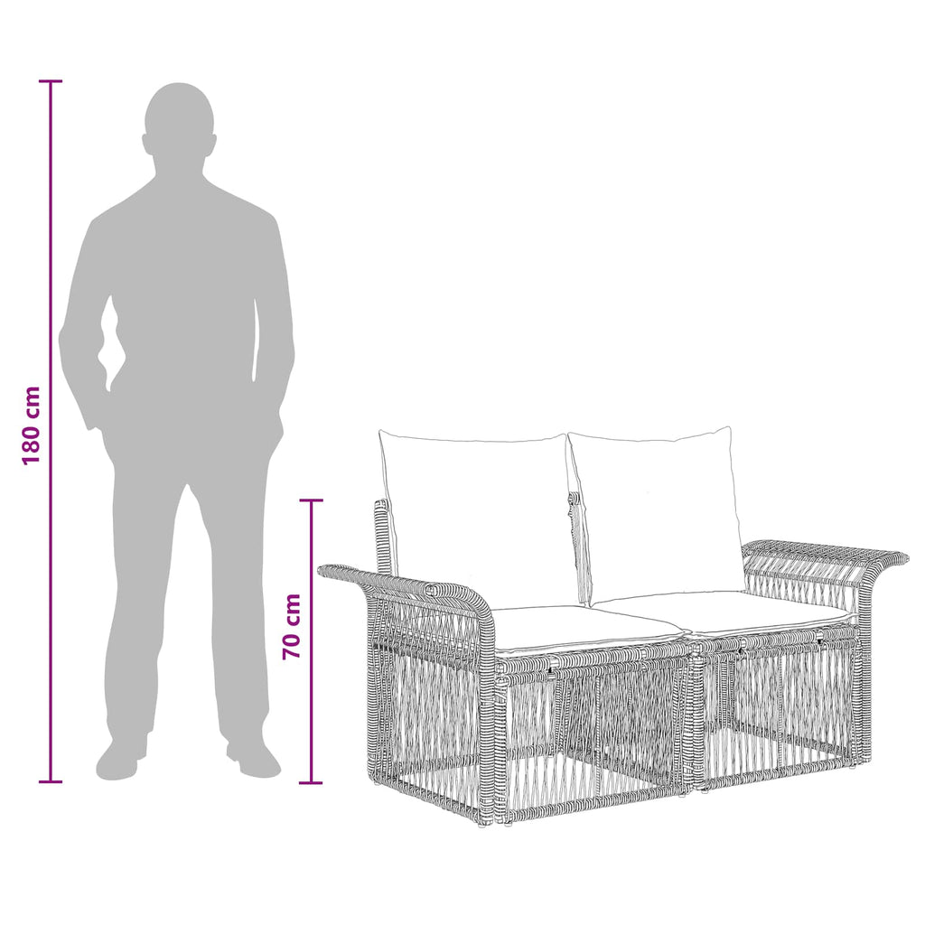 vidaXL Zestaw Sof na Ogród 8 szt. Czarny polirattan