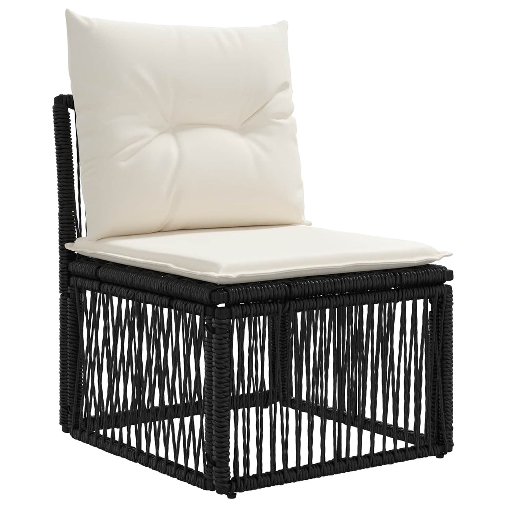 vidaXL Zestaw Sof na Ogród 7 szt. Czarny polirattan