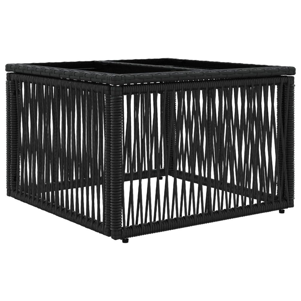 vidaXL Zestaw Sof na Ogród 7 szt. Czarny polirattan