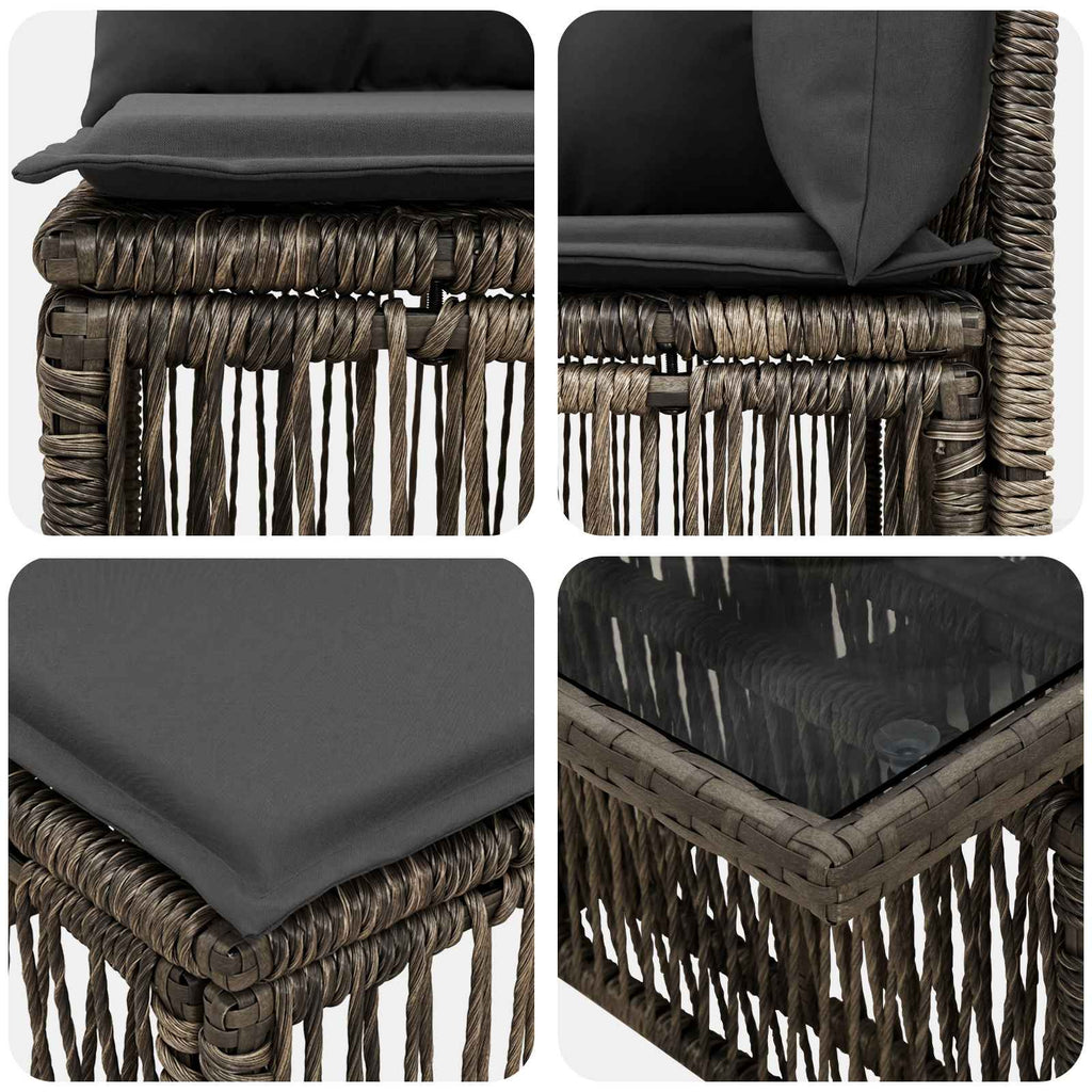 vidaXL Zestaw Sof na Ogród 7 szt. Szary polirattan