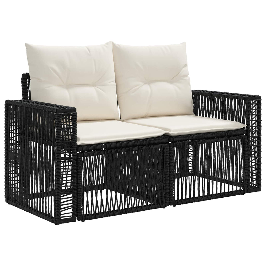 vidaXL Zestaw Sof na Ogród 10 szt. Czarny i kremowo-biały polirattan