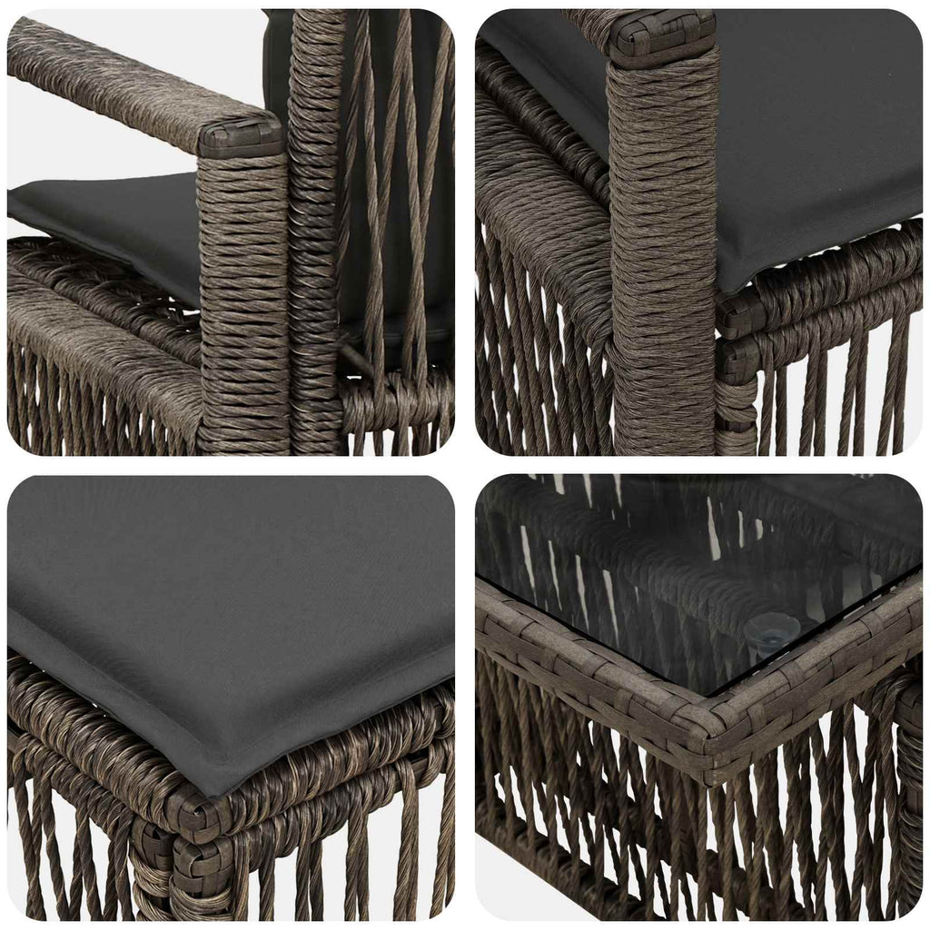 vidaXL Zestaw Sof na Ogród 11 szt. Szary i ciemnoszary polirattan