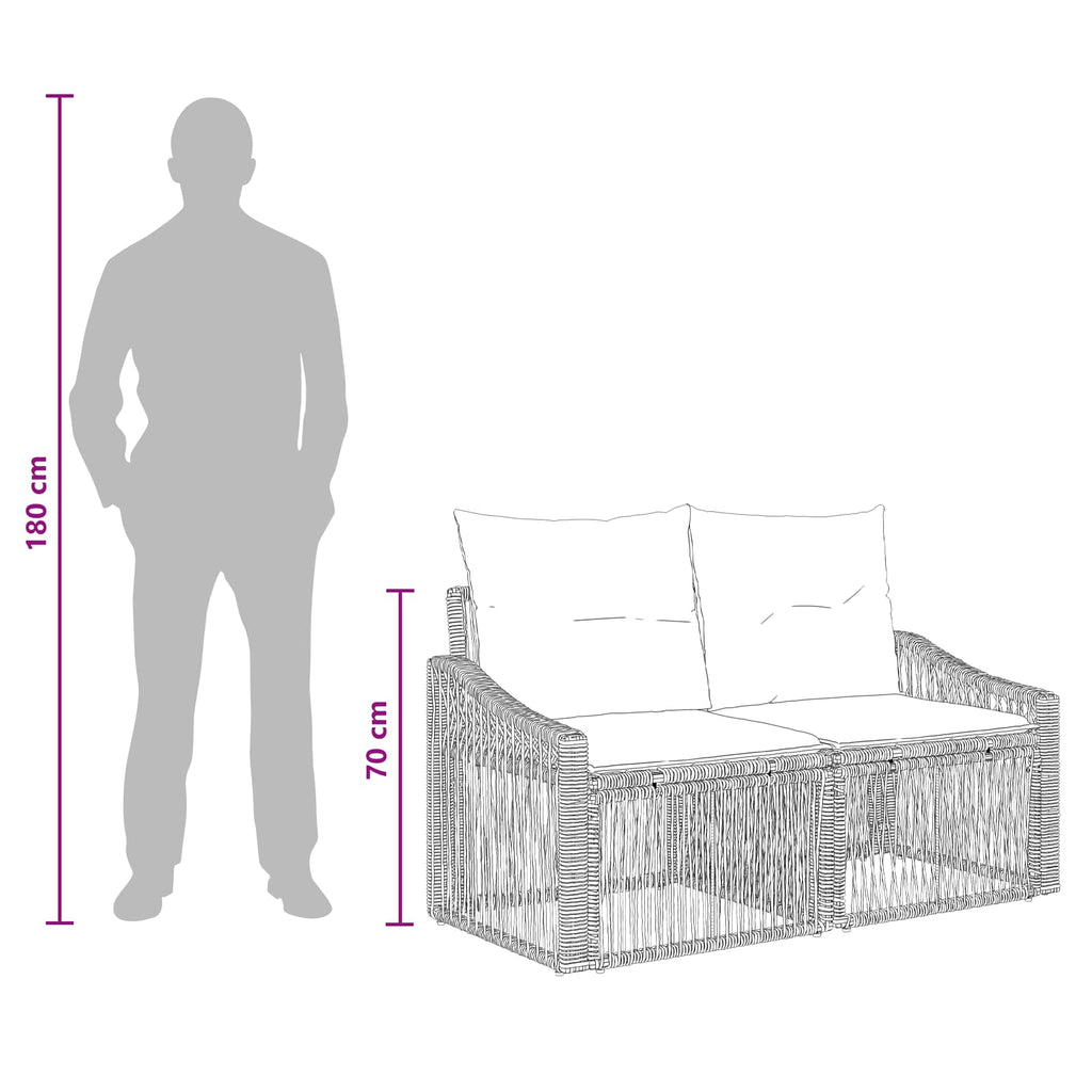 vidaXL Zestaw Sof na Ogród 8 szt. Beżowy i kremowy polirattan