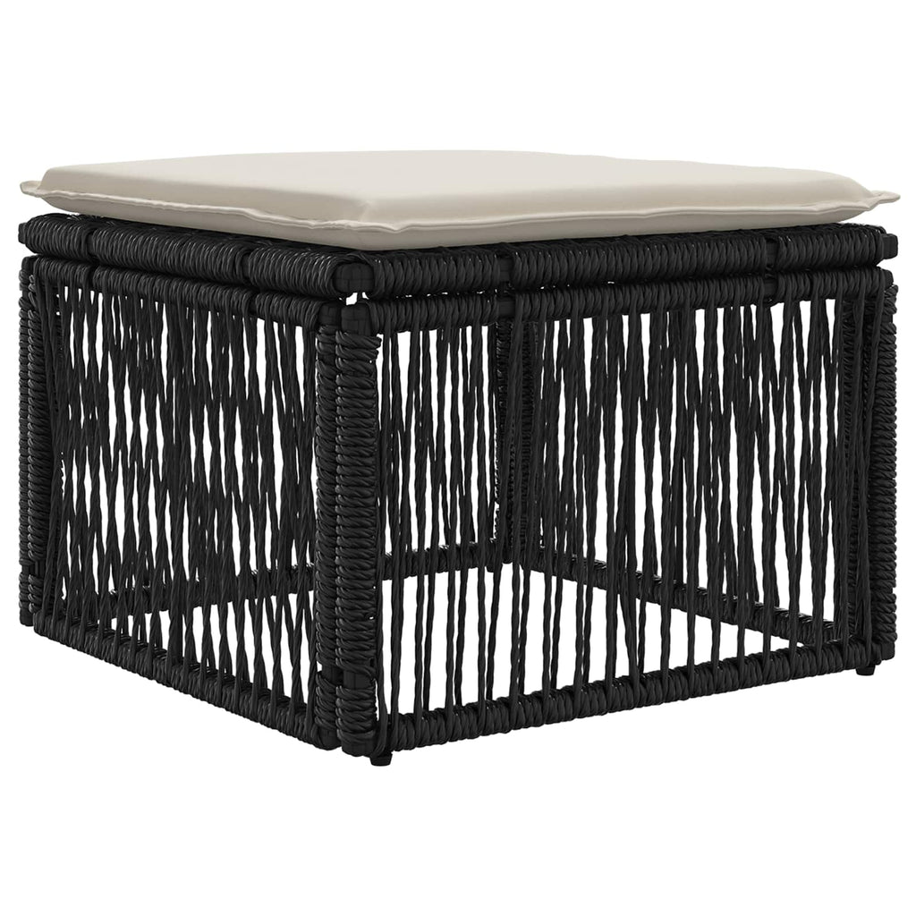 vidaXL Zestaw Sof na Ogród 7 szt. Czarny i kremowo-biały polirattan