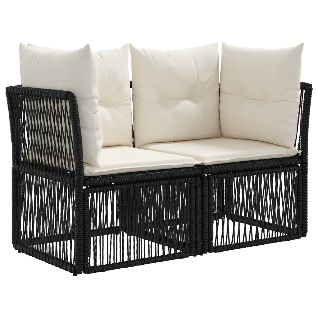 vidaXL Zestaw Sof na Ogród 14 szt. Czarny i kremowo-biały polirattan