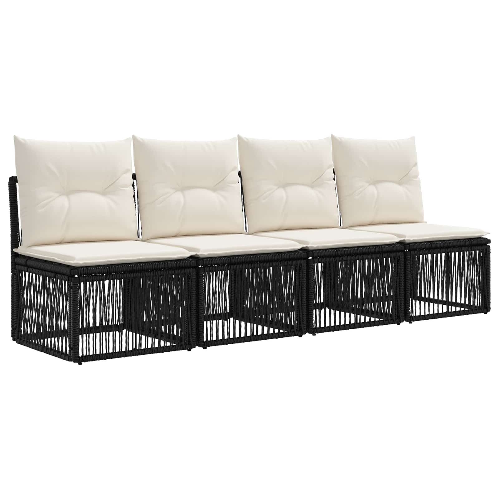 vidaXL Zestaw Sof na Ogród 12 szt. Czarny i kremowo-biały polirattan