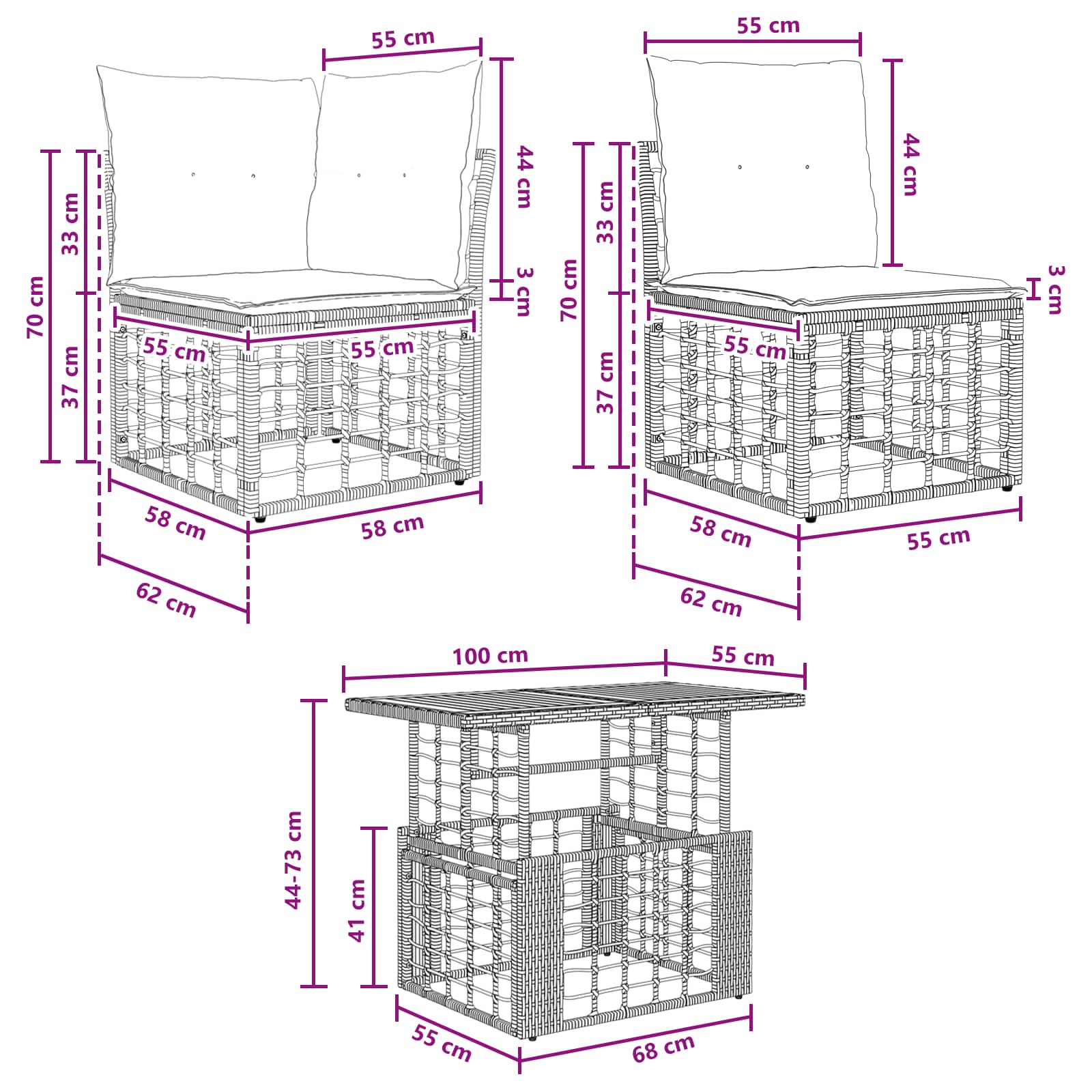 vidaXL Zestaw Sof na Ogród 9 szt. Naturalny i Kremowy Biały polirattan