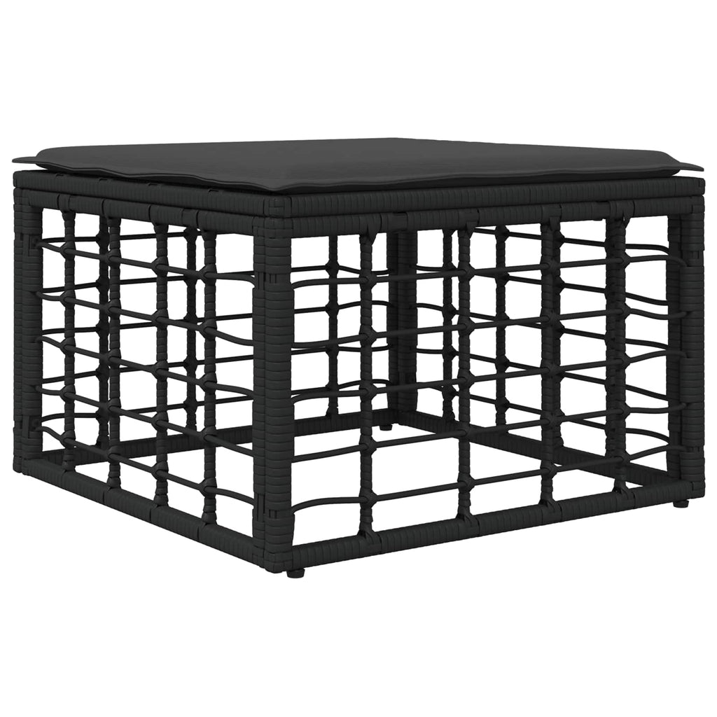 vidaXL Zestaw Sof na Ogród 10 szt. Czarny i ciemnoszary polirattan